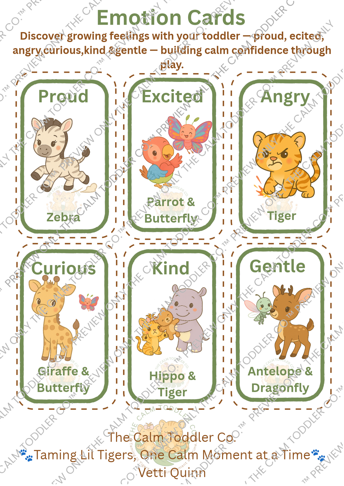 Toddler Emotions – Volume 2 (Jungle Animals) Bundle | The Calm Toddler Co.