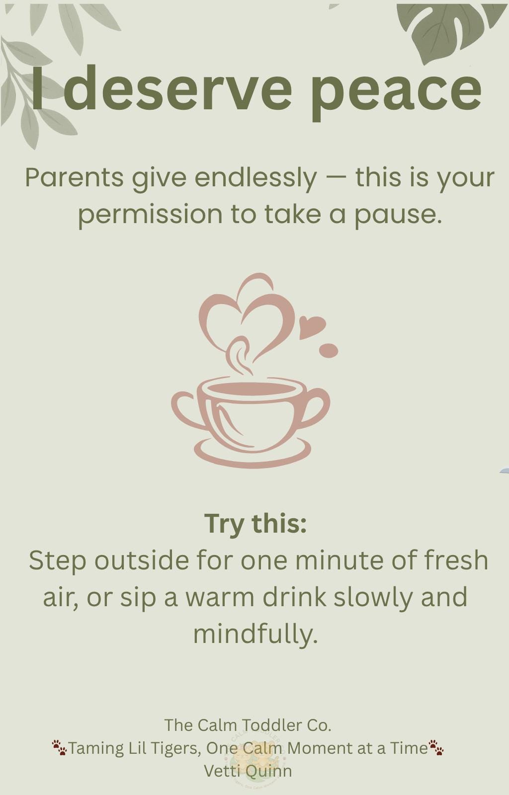 My Calm Reminder – Parent Support Bundle | The Calm Toddler Co.