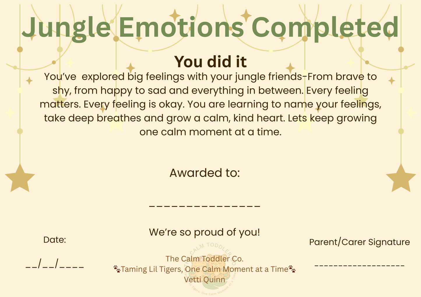 Toddler Emotions – Volume 1 (Jungle Animals) Bundle | The Calm Toddler Co.