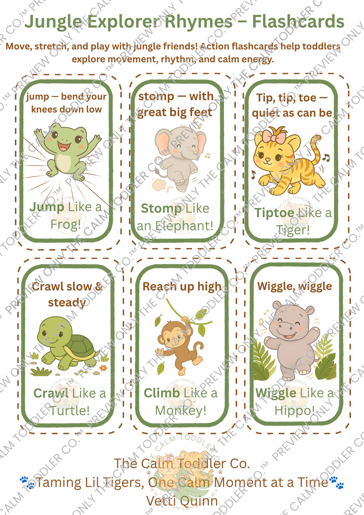 Jungle Explorer – Learning & Action Words Bundle
