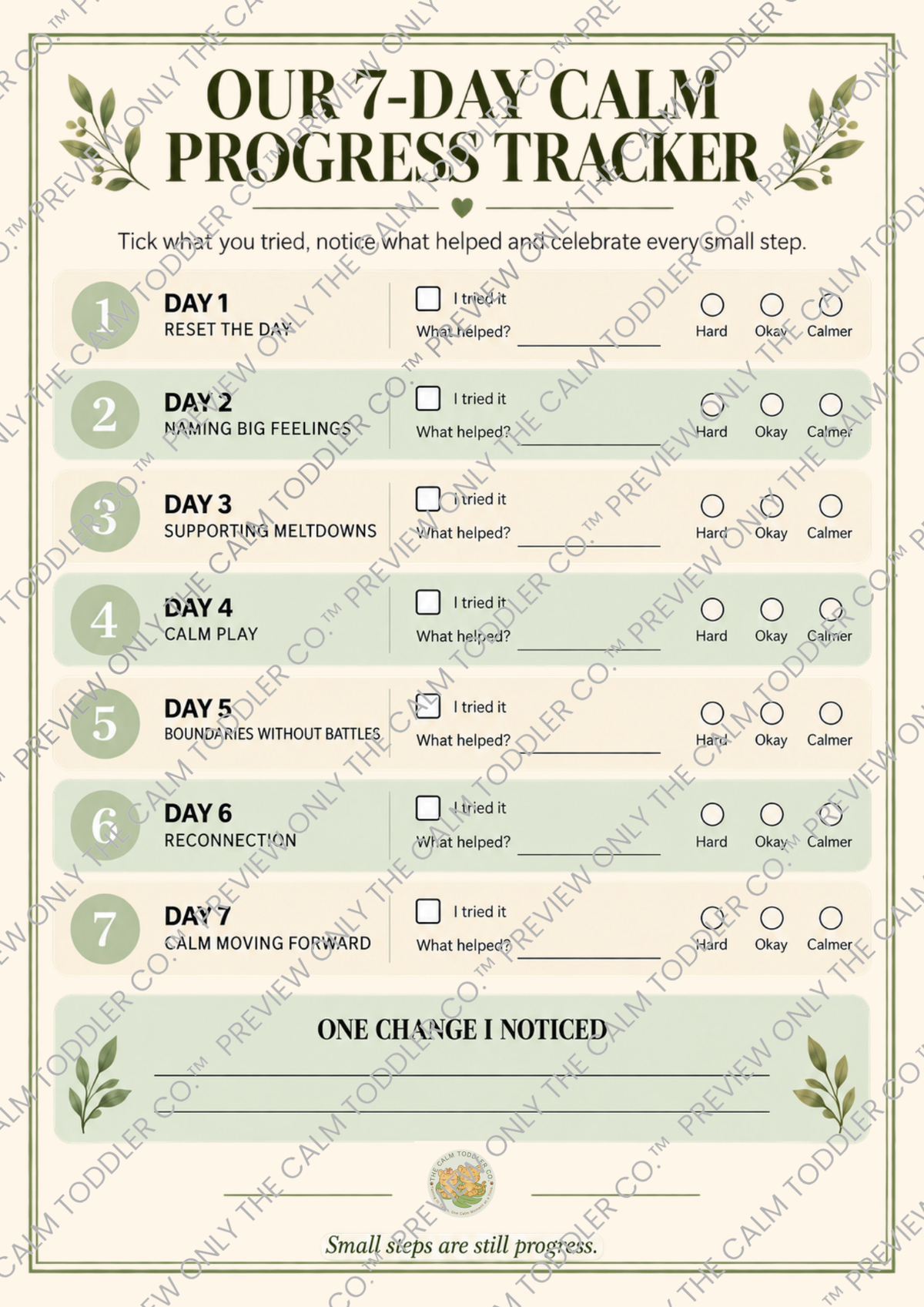 The 7-Day Calm Toddler Reset