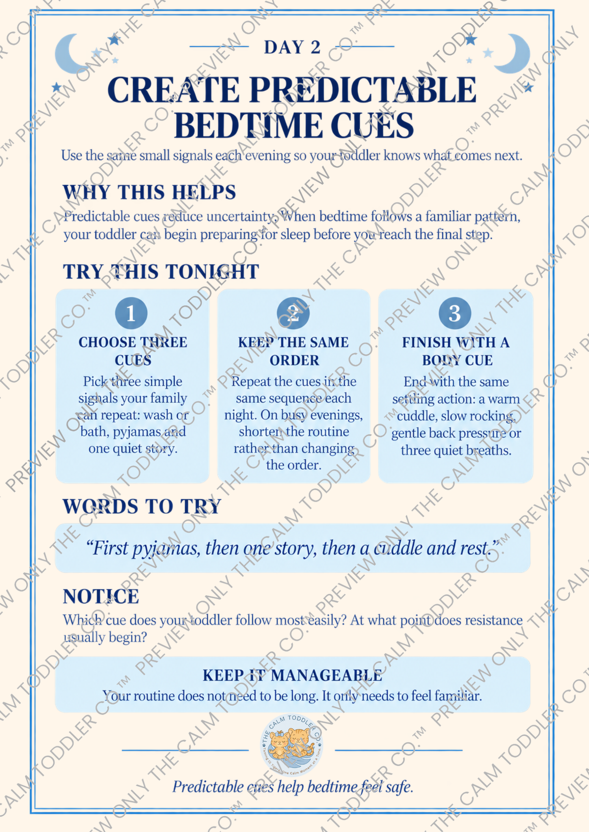 The 7-Day Calm Toddler Bedtime Reset – Bedtime Routine Printable Bundle