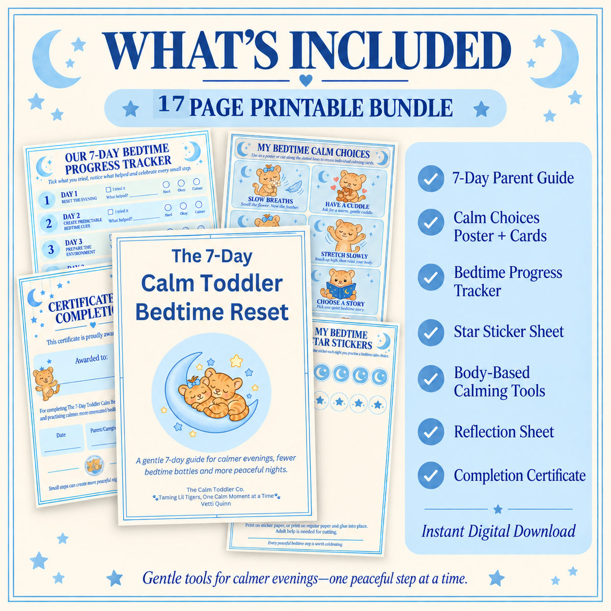 The 7-Day Calm Toddler Bedtime Reset – Bedtime Routine Printable Bundle