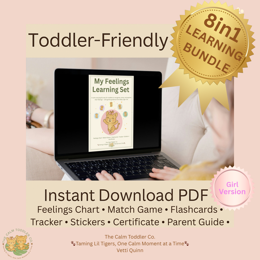 My Feelings Learning Set – Toddler Emotional Learning Bundle (Tilli Girl Version) | The Calm Toddler Co.