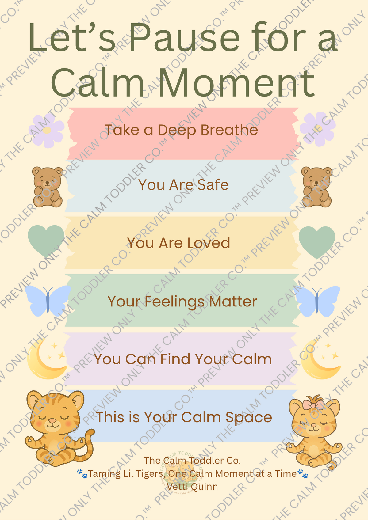 Calm Corner Poster Bundle – Toddler & Parent Support