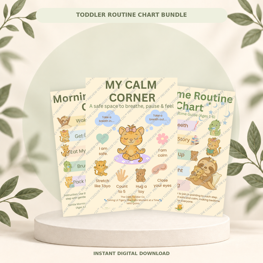Toddler Routine Chart Bundle – Morning, Bedtime & Calm Corner Routines | The Calm Toddler Co.