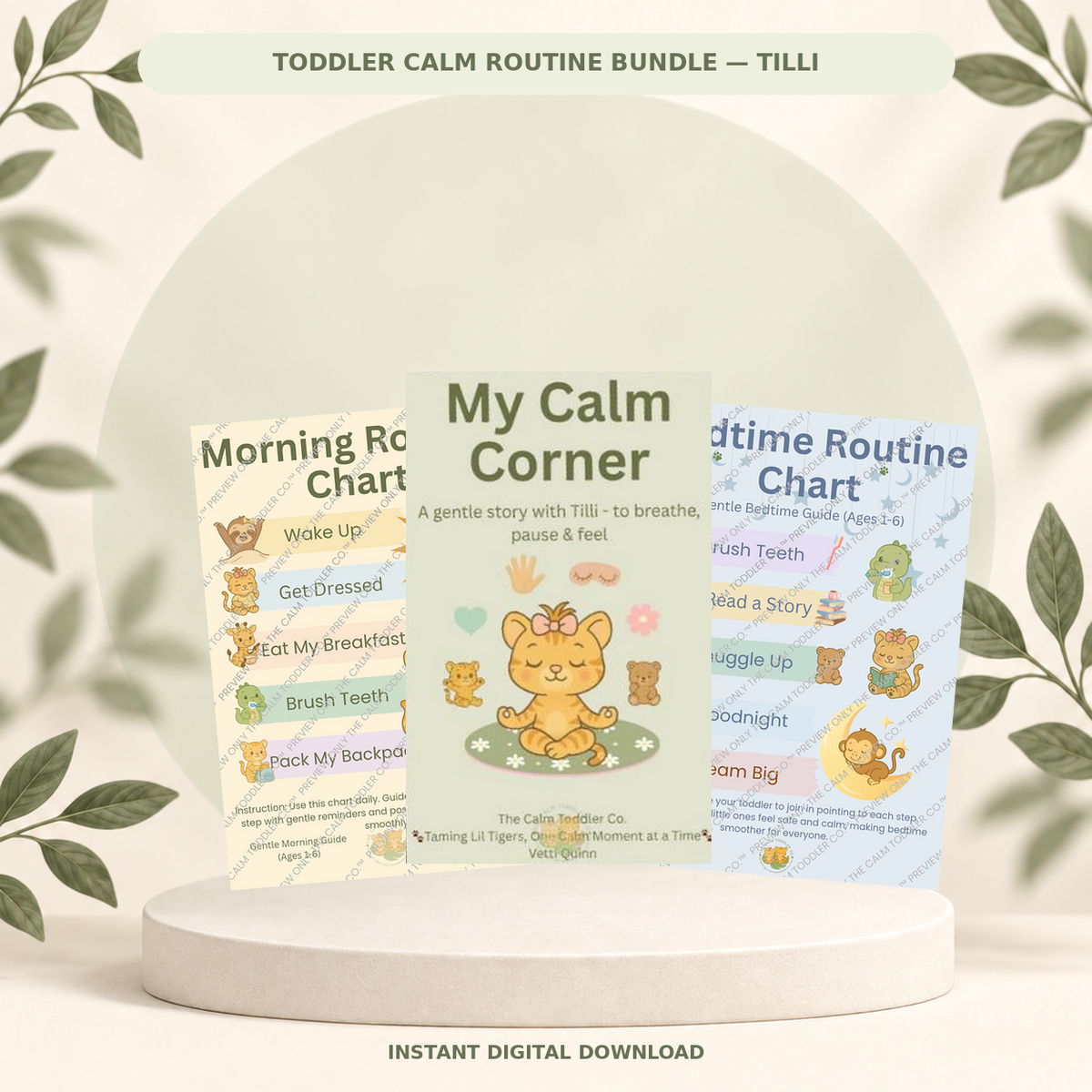 Toddler Calm Routine Bundle – Morning & Night (Tilli Girl Version)