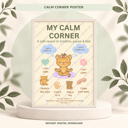 Calm Corner Poster – Toddler Emotional Regulation