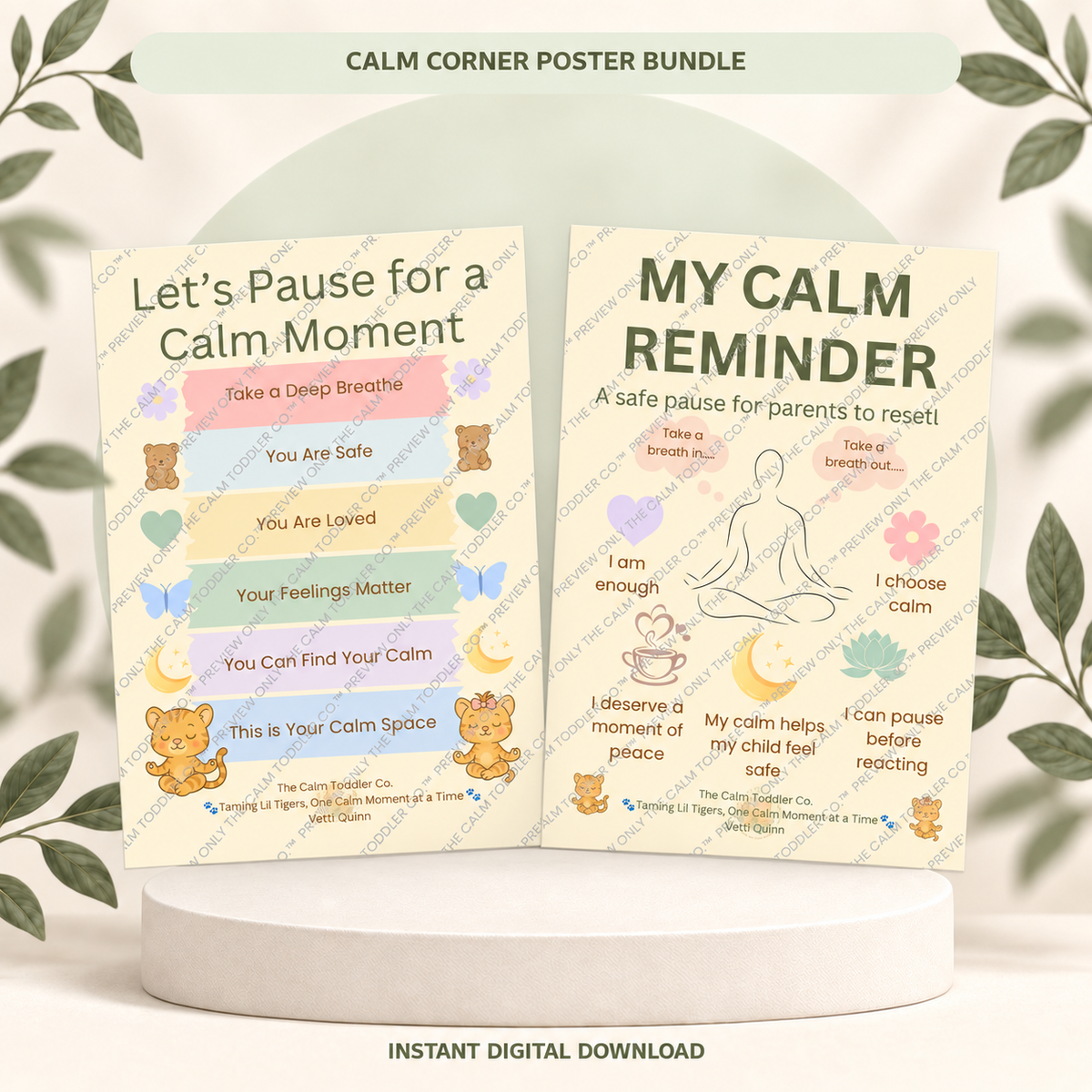 Calm Corner Poster Bundle – Toddler & Parent Support