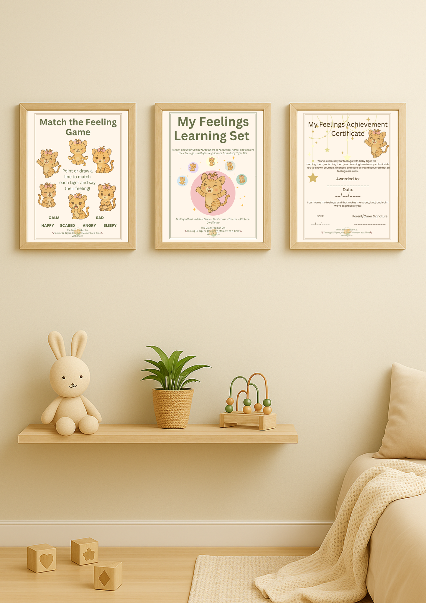 My Feelings Learning Set – Toddler Emotional Learning Bundle (Tilli Girl Version) | The Calm Toddler Co.