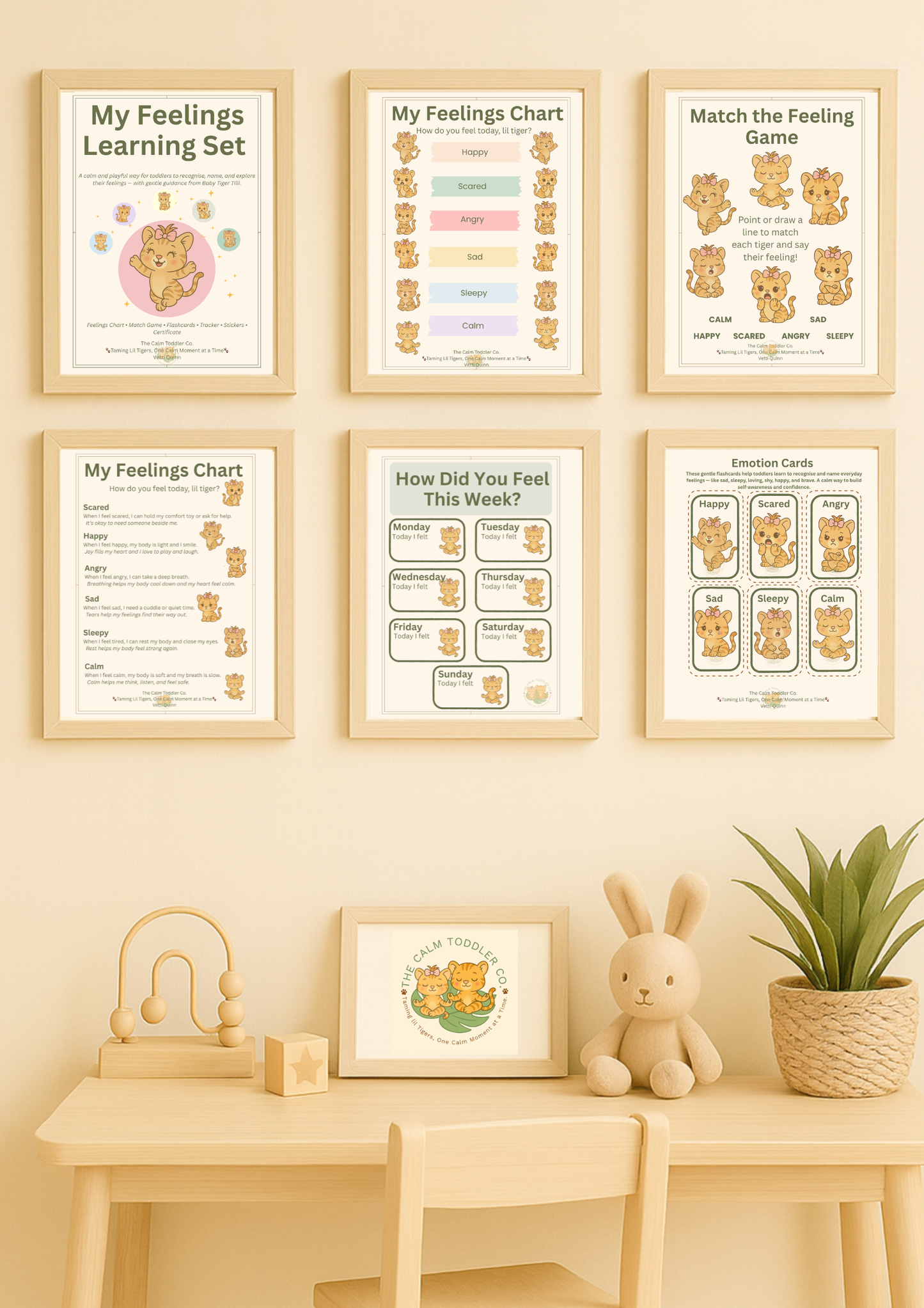 My Feelings Learning Set – Toddler Emotional Learning Bundle (Tilli Girl Version) | The Calm Toddler Co.