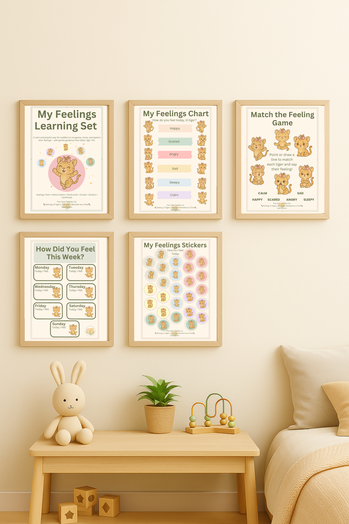My Feelings Learning Set – Toddler Emotional Learning Bundle (Tilli Girl Version) | The Calm Toddler Co.