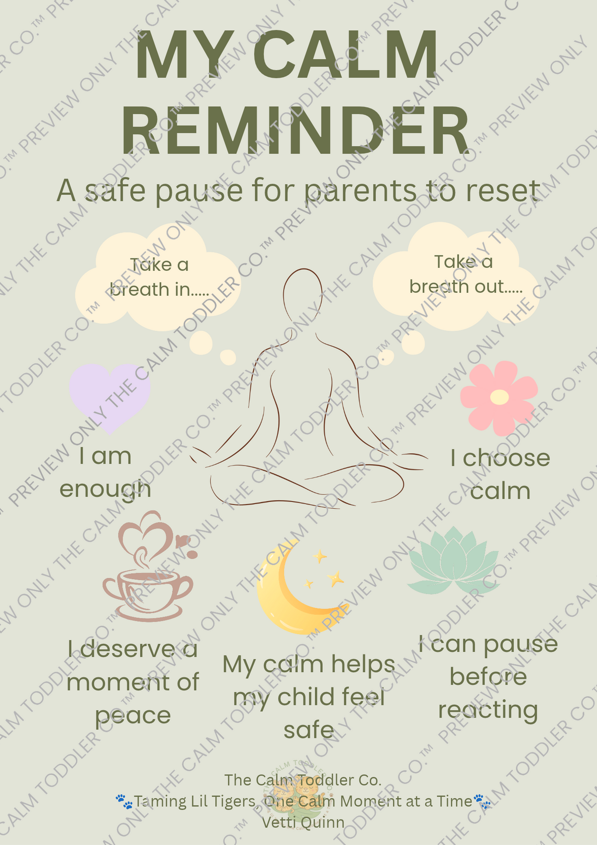 My Calm Reminder – Parent Support Bundle