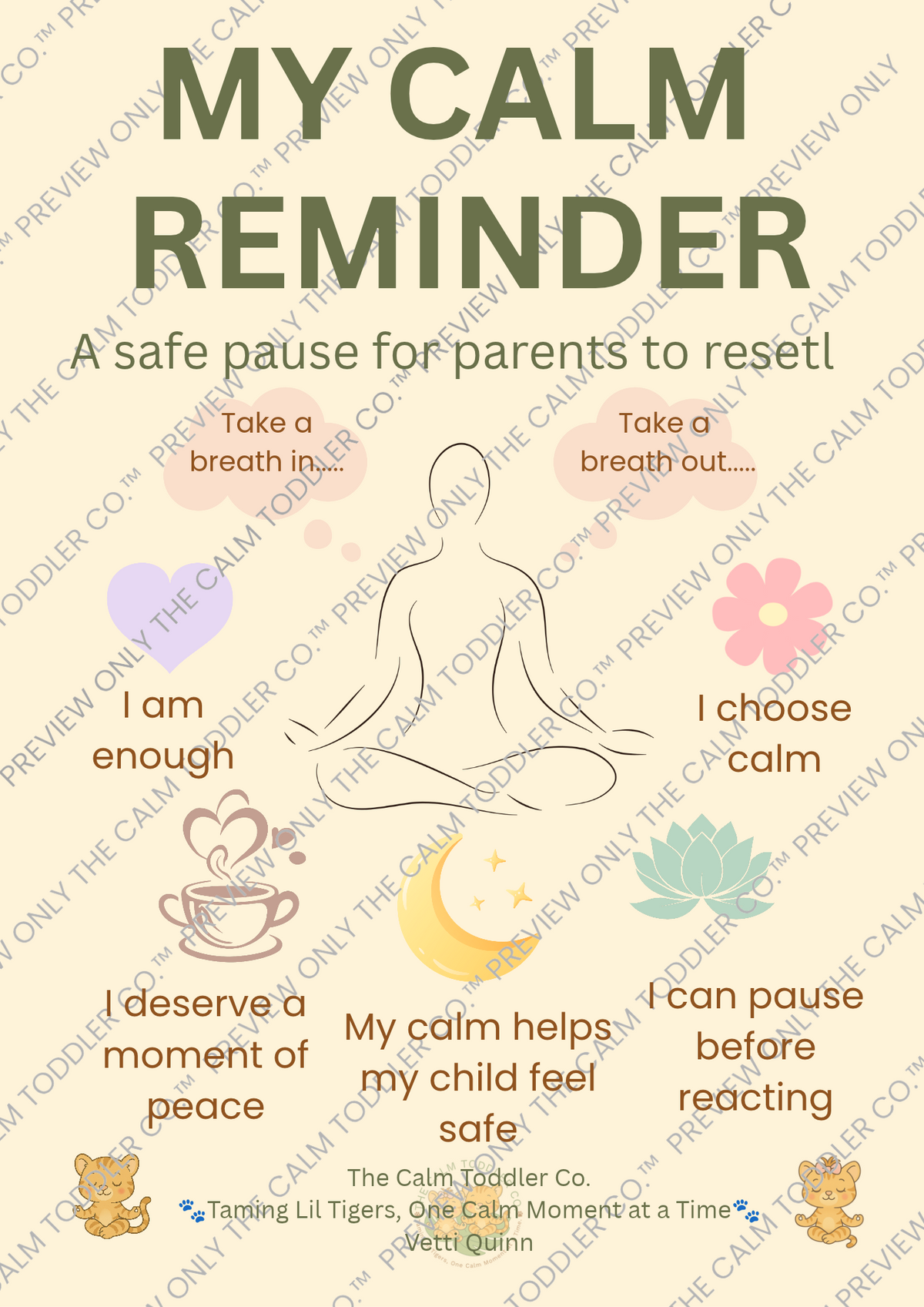 Calm Corner Poster Bundle – Toddler & Parent Support