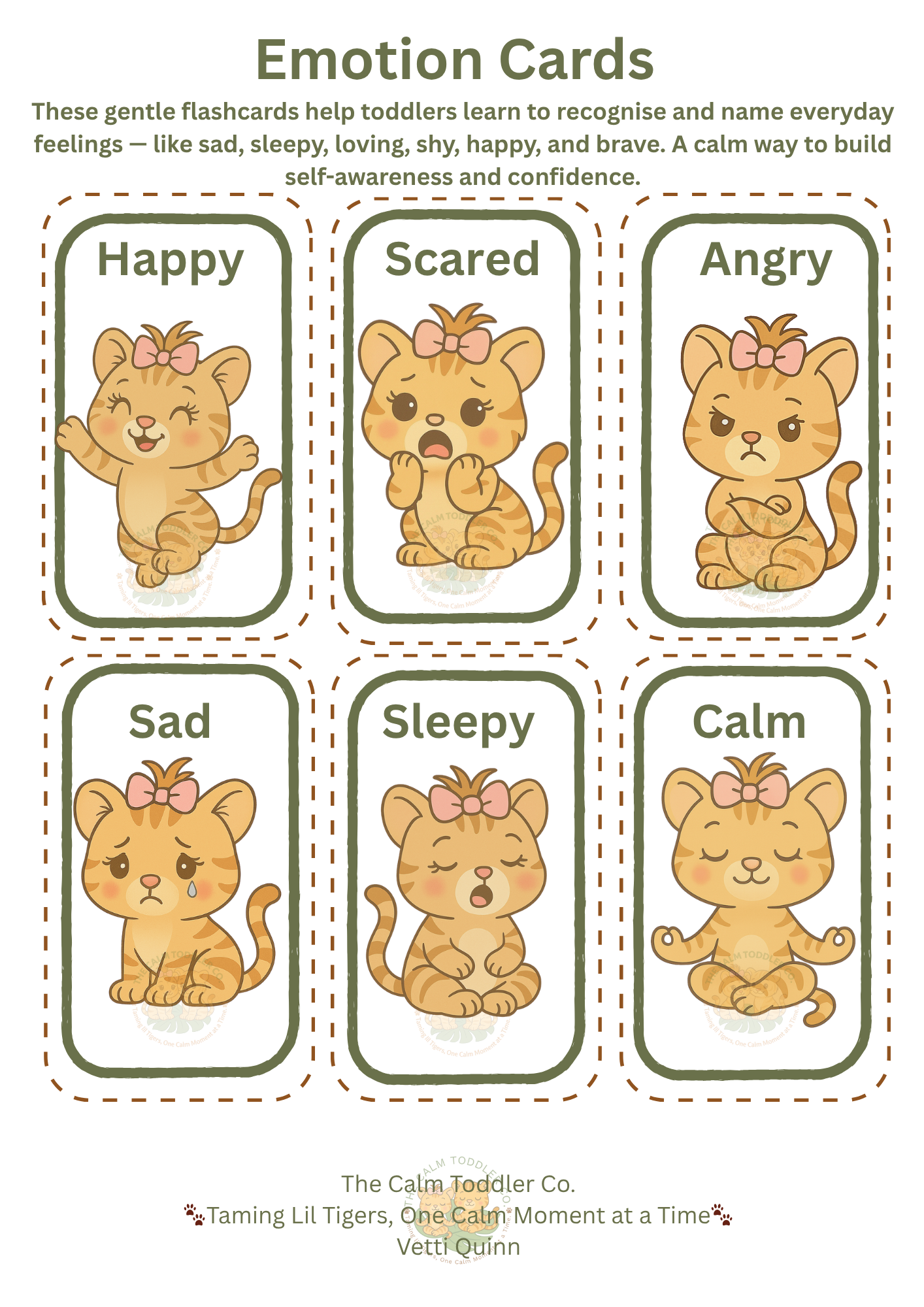 My Feelings Learning Set – Toddler Emotional Learning Bundle (Tilli Girl Version) | The Calm Toddler Co.