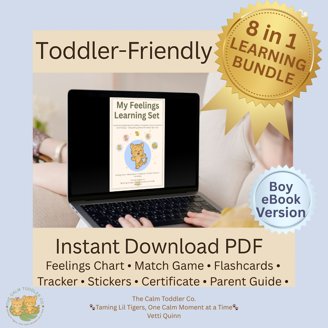 My Feelings Learning Set – Toddler Emotional Learning Bundle (Tayo Boy Version) | The Calm Toddler Co.