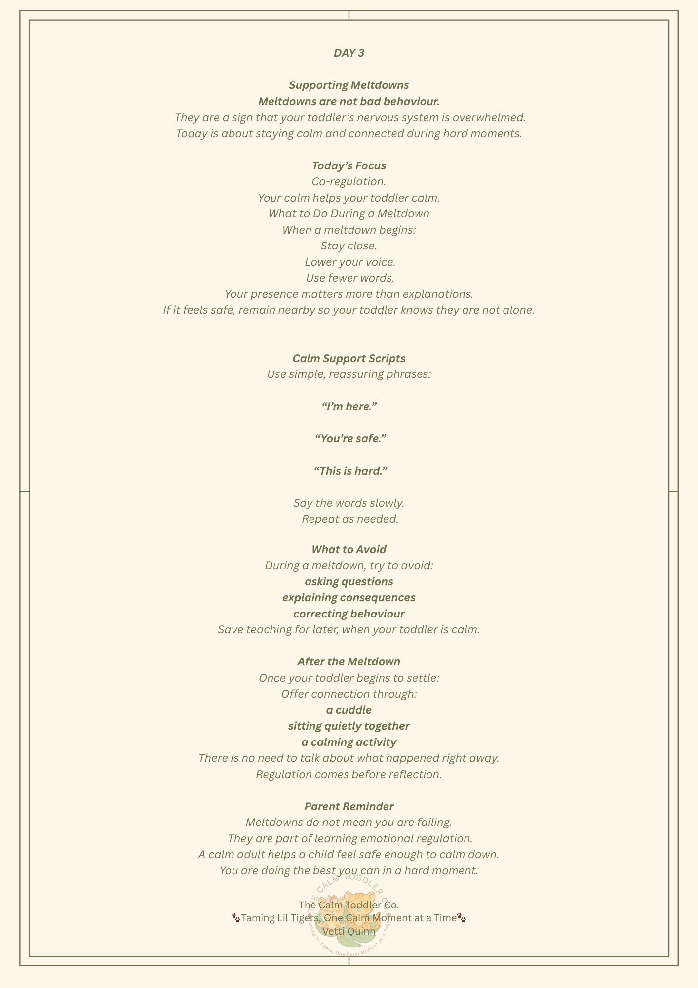 The 7-Day Toddler Calm Reset – Gentle Routine & Emotional Reset Guide | The Calm Toddler Co.