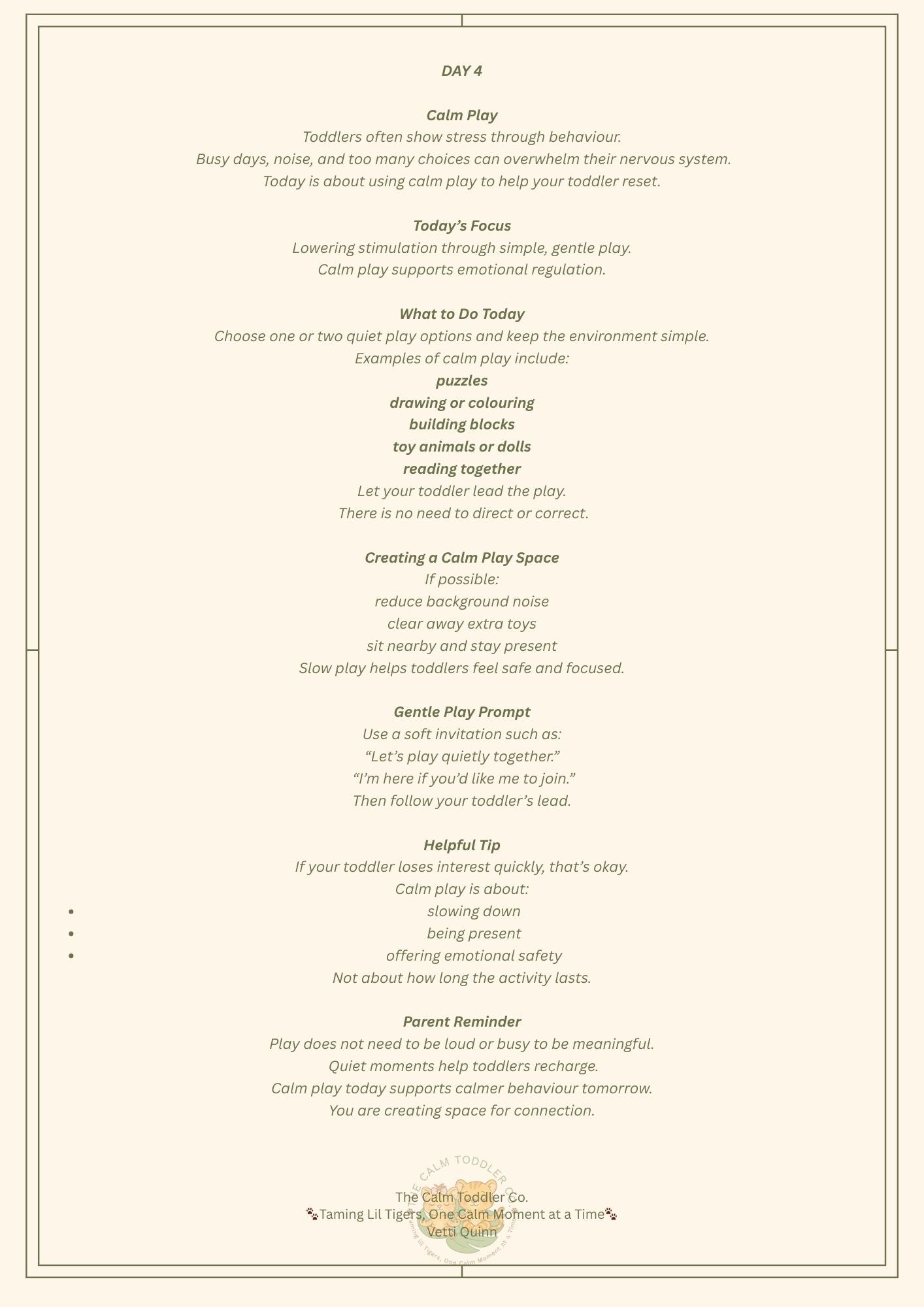 The 7-Day Toddler Calm Reset – Gentle Routine & Emotional Reset Guide | The Calm Toddler Co.