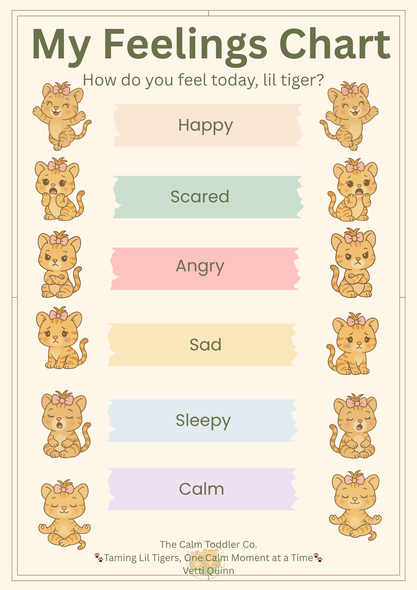My Feelings Learning Set – Toddler Emotional Learning Bundle (Tilli Girl Version) | The Calm Toddler Co.