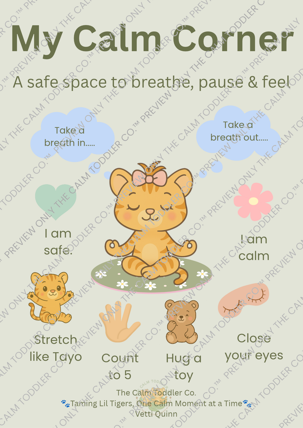 Toddler Routine & Calm Corner Bundle – Gentle Morning & Emotional Learning (Tilli Girl Version) | The Calm Toddler Co.
