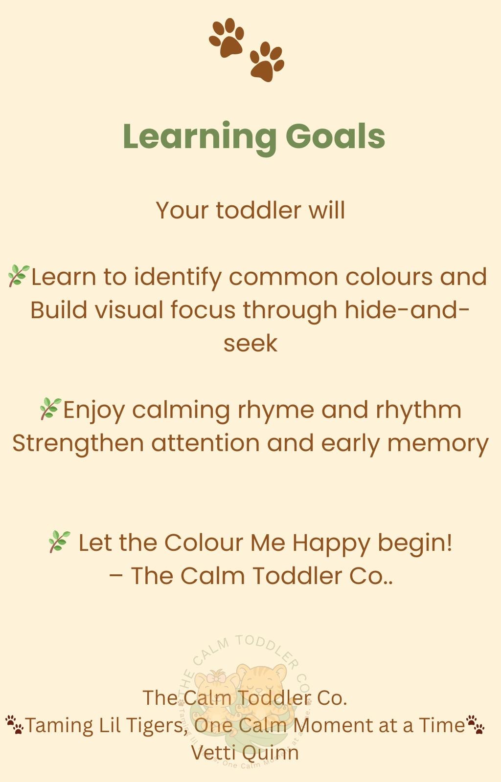 Colour Me Happy – Toddler Colour Learning Bundle | The Calm Toddler Co..