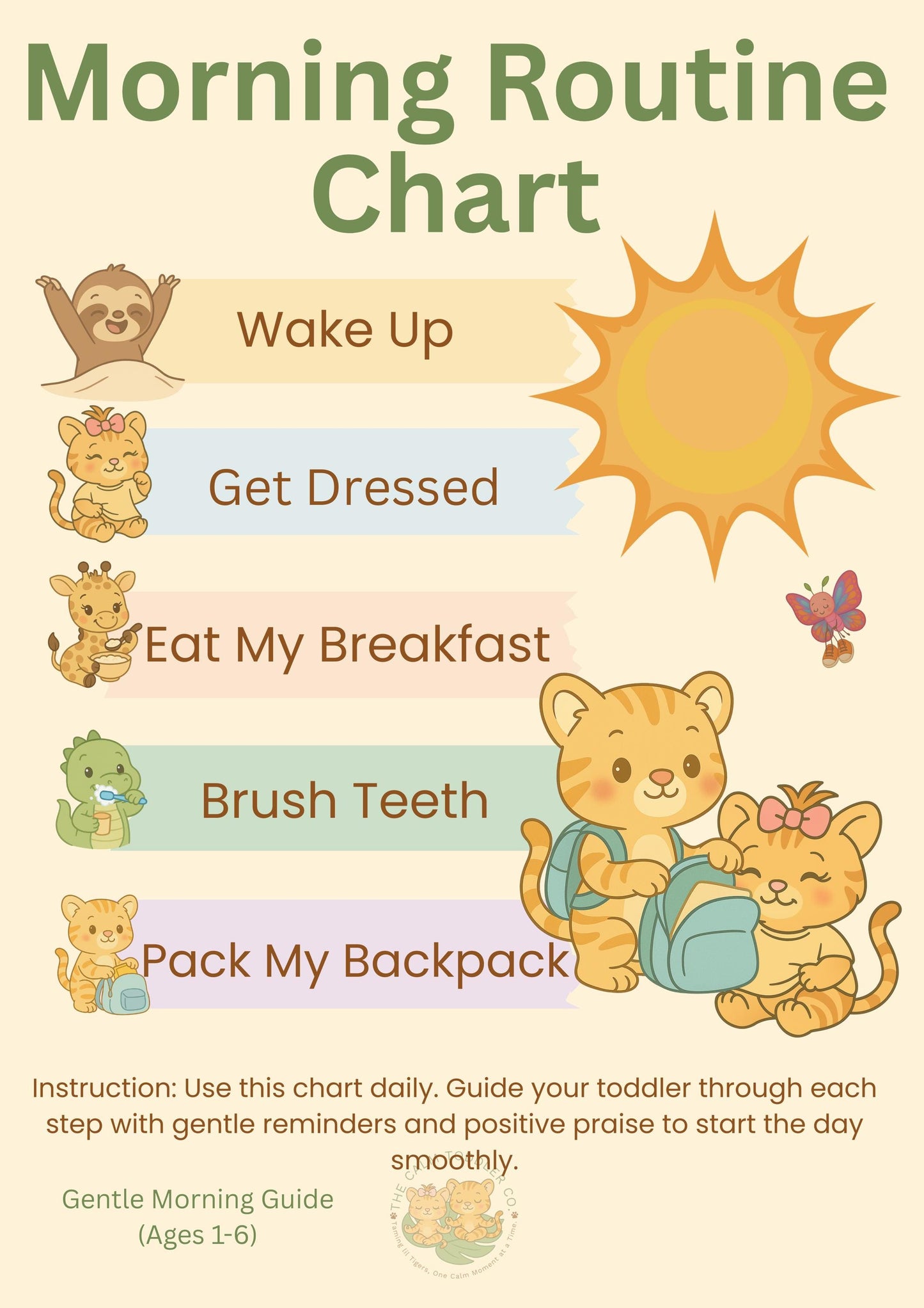 Toddler Morning Routine Chart – Calm Morning Routine | The Calm Toddler Co.