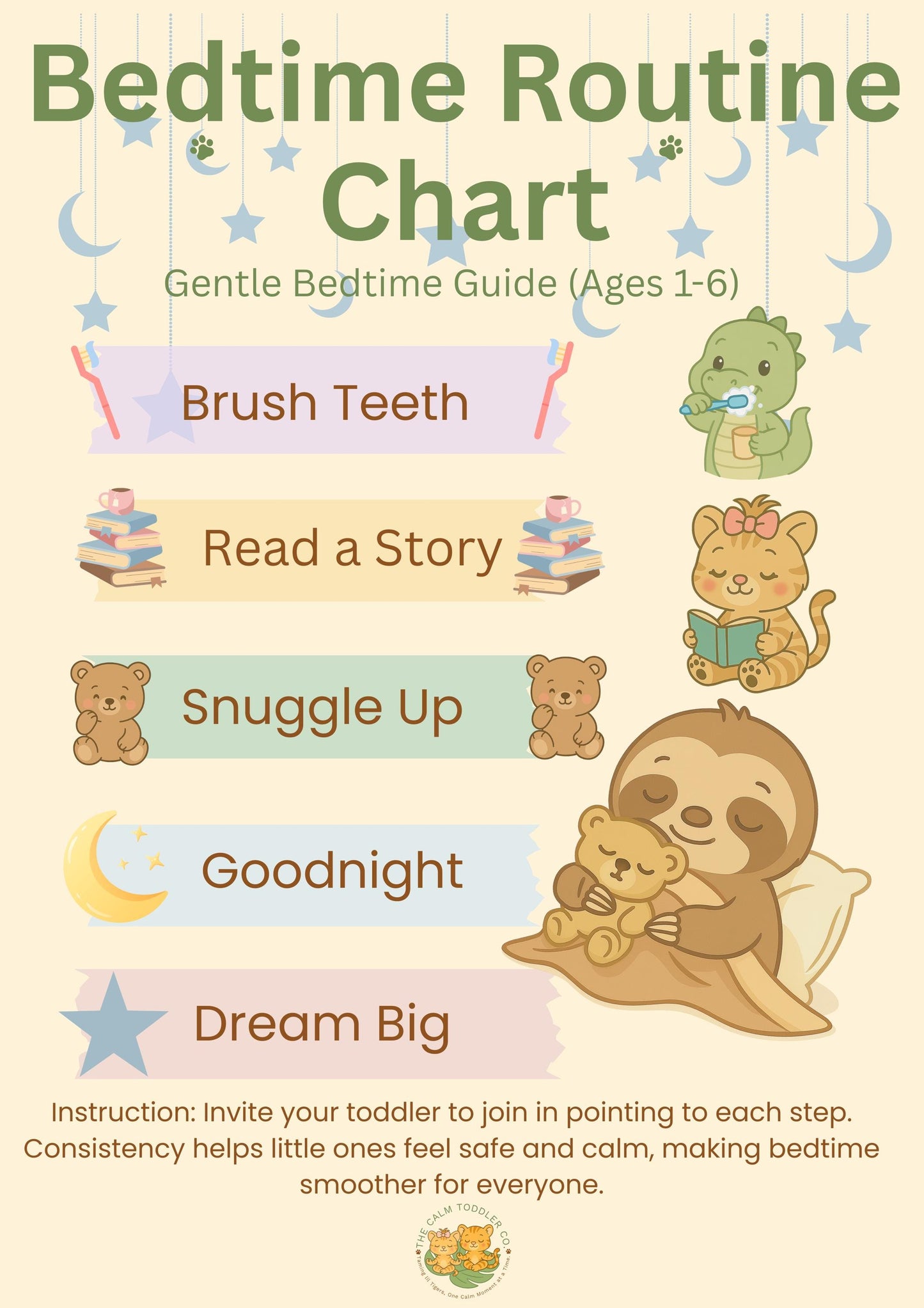 Toddler Bedtime Routine Chart – Calm Night Routine | The Calm Toddler Co.