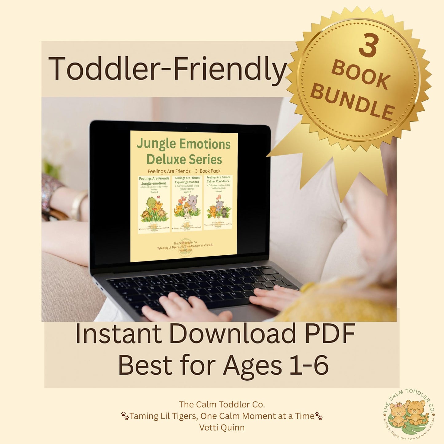 Jungle Emotions Deluxe Bundle – Toddler Emotional Learning (Volumes 1–3) | The Calm Toddler Co.