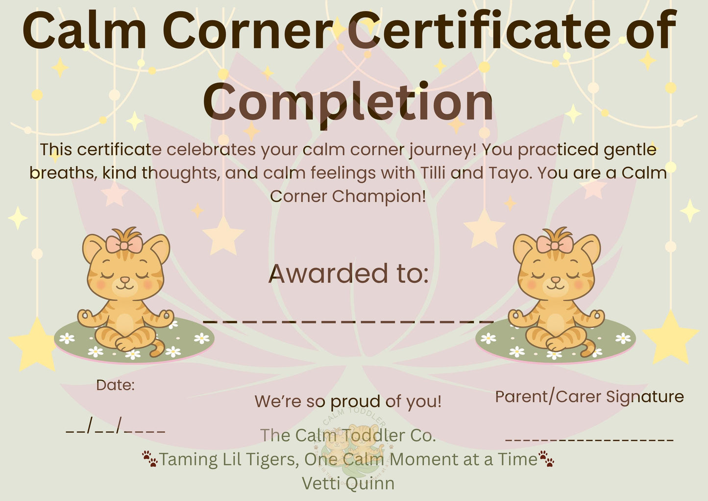 My Calm Corner – Toddler Emotional Regulation Bundle (Tilli Girl Version) | The Calm Toddler Co.