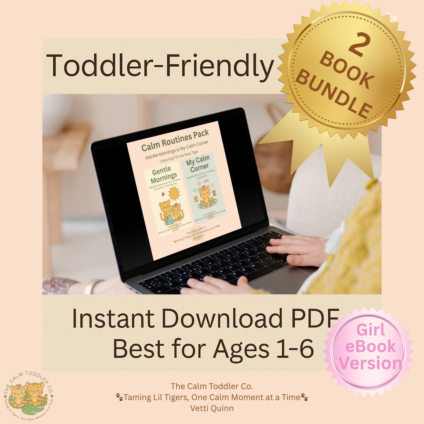 Toddler Routine & Calm Corner Bundle – Gentle Morning & Emotional Learning (Tilli Girl Version) | The Calm Toddler Co.