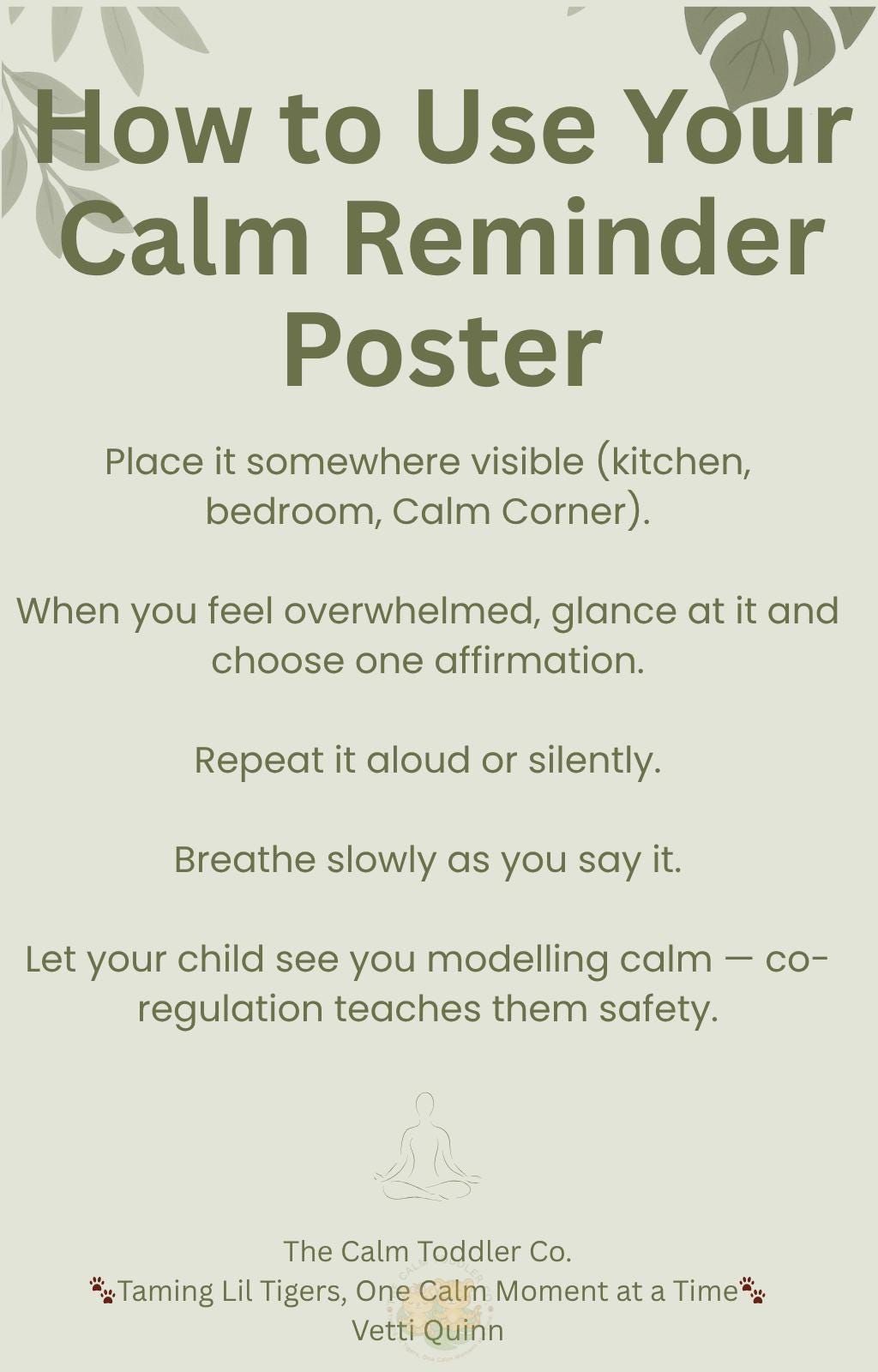 My Calm Reminder – Parent Support Bundle | The Calm Toddler Co.