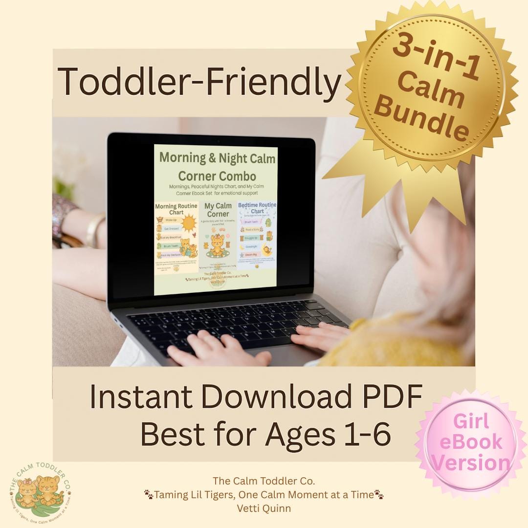 Toddler Calm Routine Bundle – Morning & Night (Tilli Girl Version) | The Calm Toddler Co.