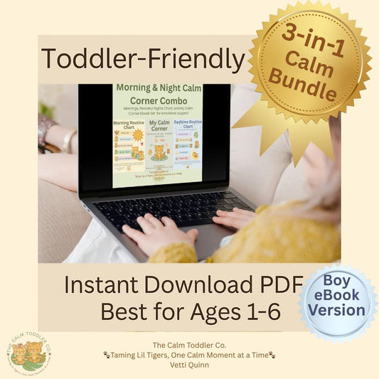 Toddler Calm Routine Bundle – Morning & Night (Tayo Boy Version) | The Calm Toddler Co.