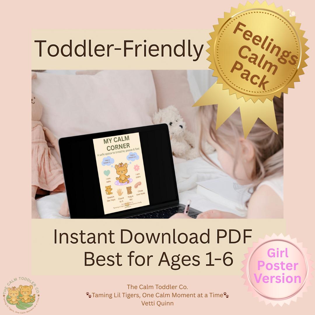 Feelings & Calm Pack – Toddler Emotional Learning Bundle (Tilli Girl Version) | The Calm Toddler Co