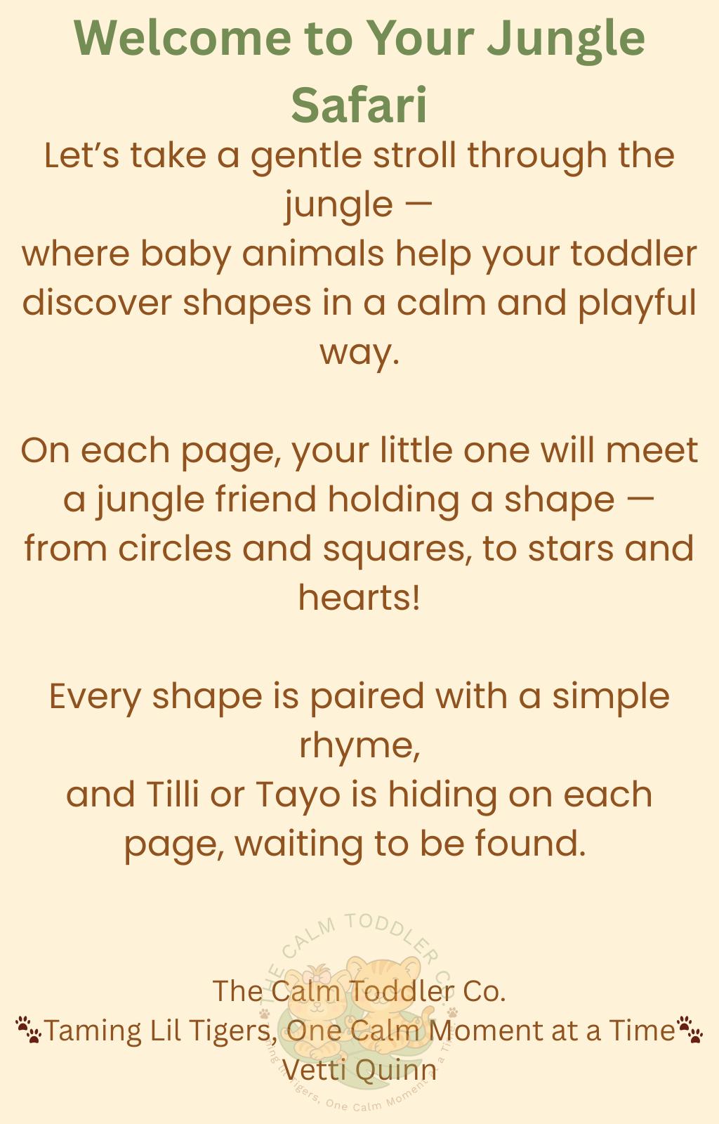 Shape Safari – Toddler Shape Learning Bundle | The Calm Toddler Co.