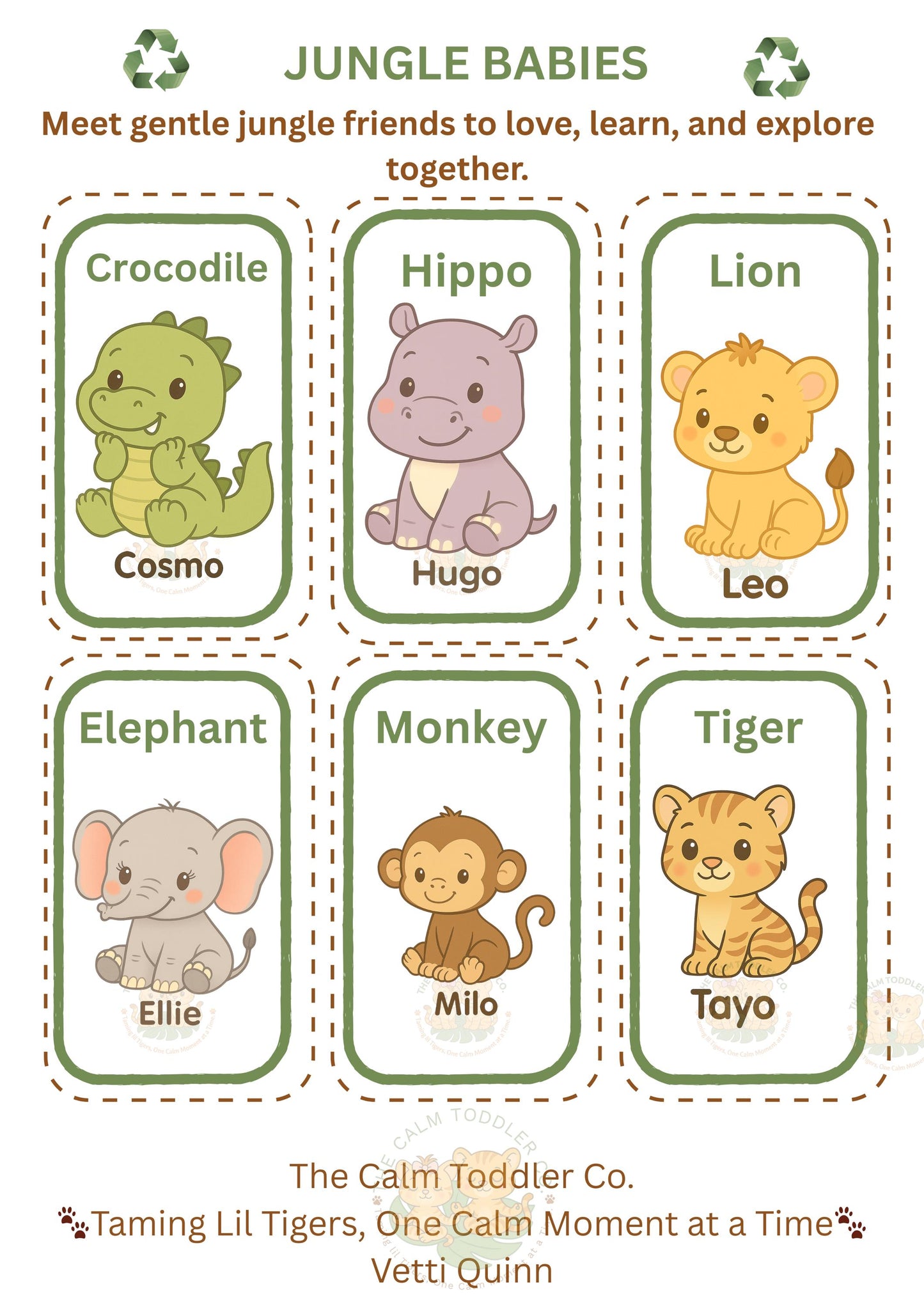 Jungle Explorer – Learning & Action Words Bundle | The Calm Toddler Co.