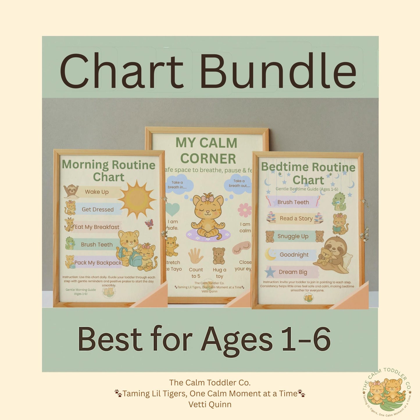 Toddler Routine Chart Bundle – Morning, Bedtime & Calm Corner Routines | The Calm Toddler Co.