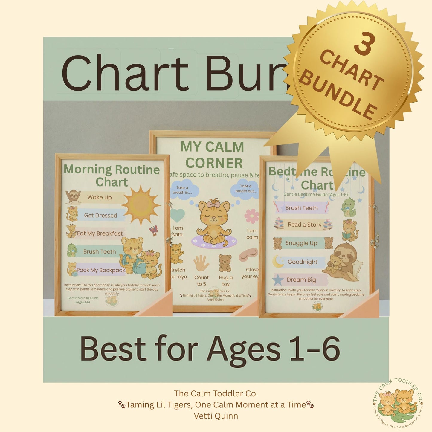 Toddler Routine Chart Bundle – Morning, Bedtime & Calm Corner Routines | The Calm Toddler Co.