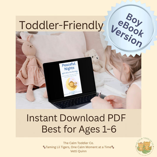 Peaceful Nights Sleep Guide – Toddler Bedtime Routine Bundle (Milo Boy Version) | The Calm Toddler Co.