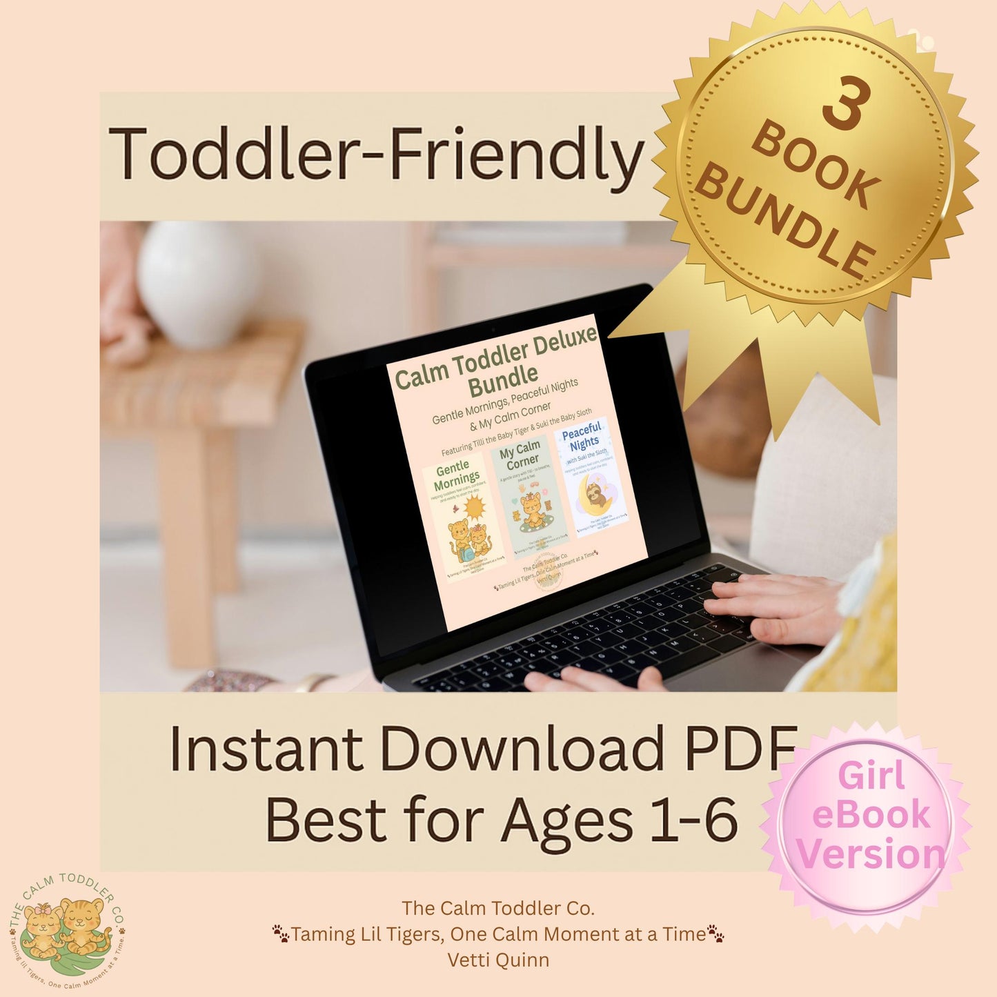Calm Toddler Deluxe Bundle – Morning, Night & Calm Corner (Tilli & Suki Girl Versions) | The Calm Toddler Co.