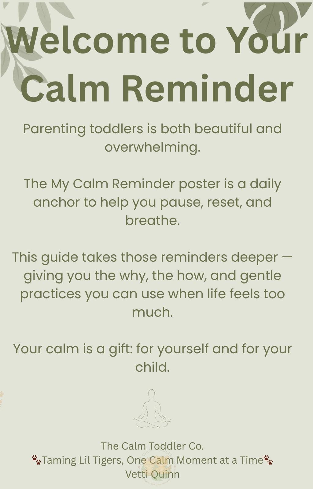 My Calm Reminder – Parent Support Bundle | The Calm Toddler Co.