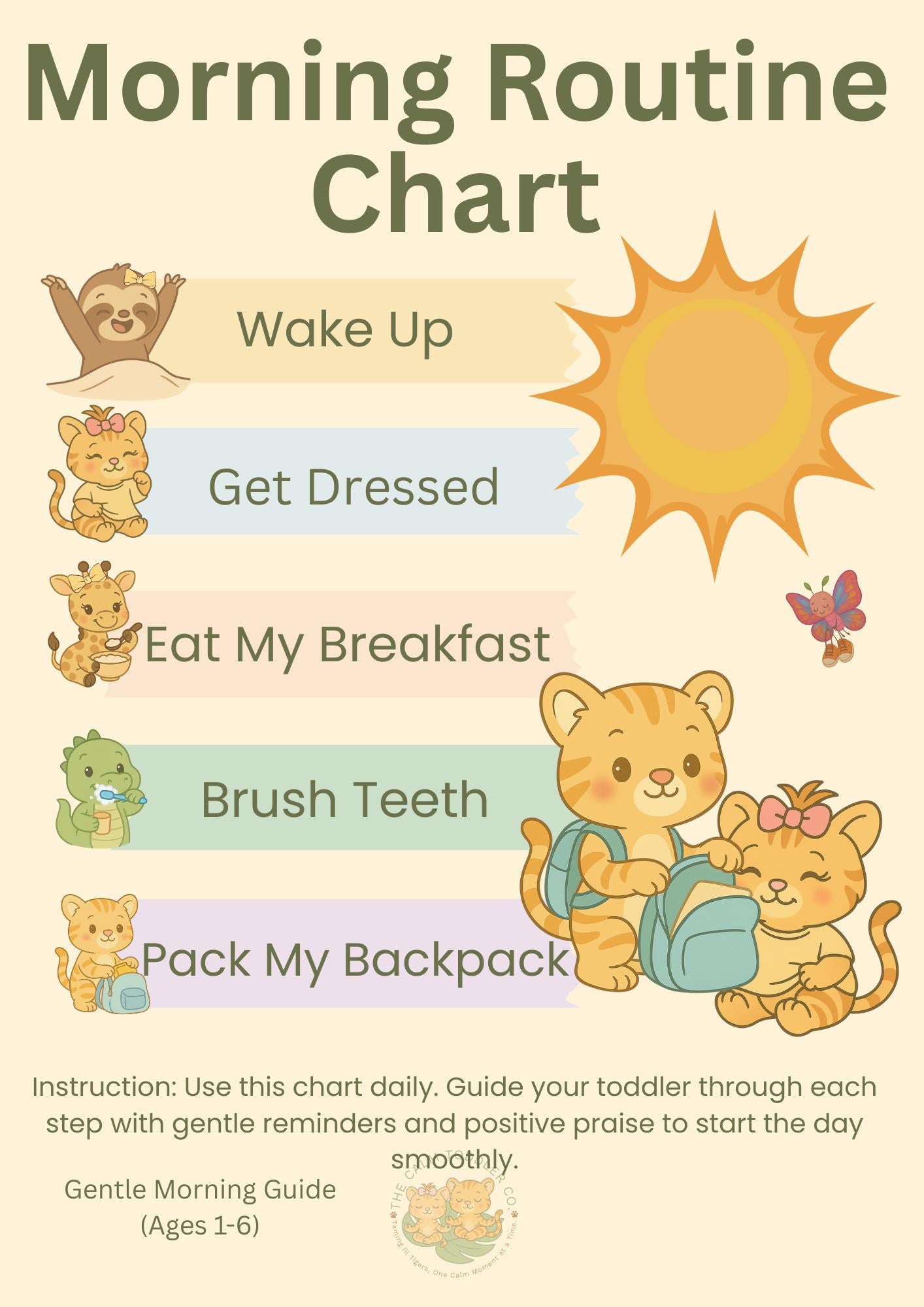 Toddler Calm Routine Bundle – Morning & Night (Tayo Boy Version) | The Calm Toddler Co.