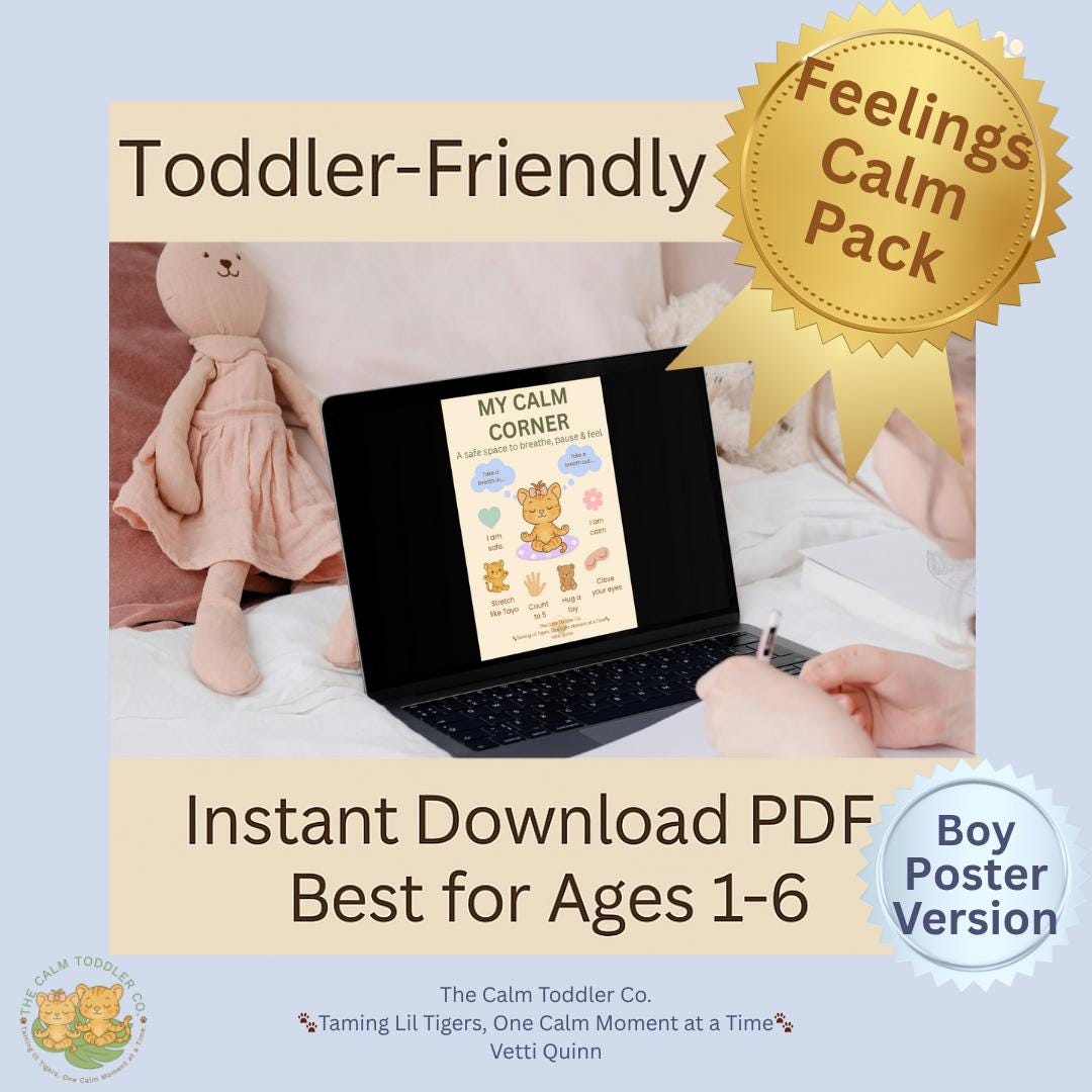 Feelings & Calm Pack – Toddler Emotional Learning Bundle (Tayo Boy Version) | The Calm Toddler Co.