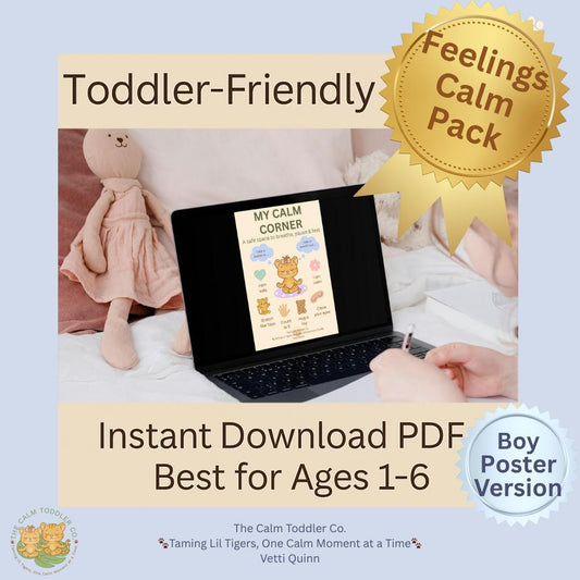 Feelings & Calm Pack – Toddler Emotional Learning Bundle (Tayo Boy Version) | The Calm Toddler Co.